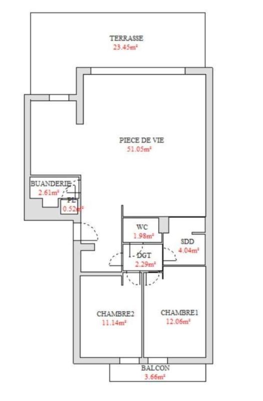 Appartement - 86 m² - 3 pièces
