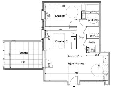 Appartement - 66 m² - 3 pièces