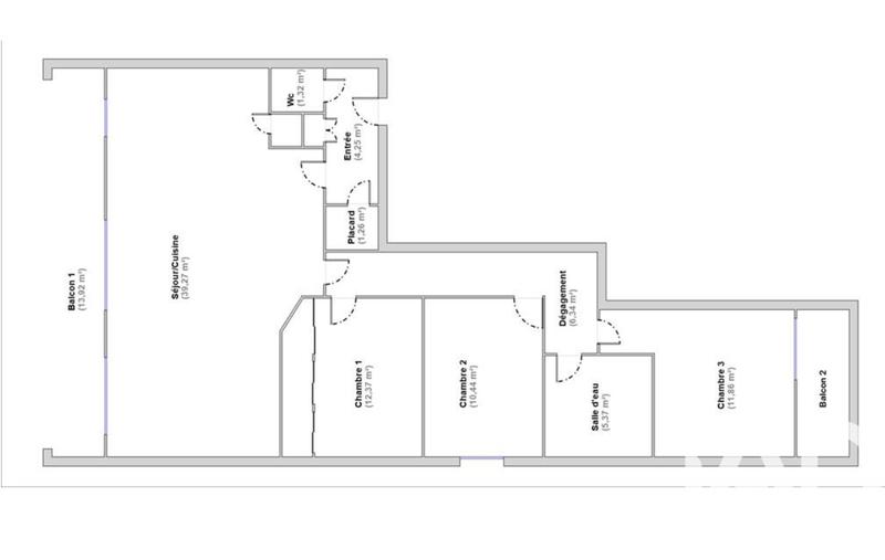 Appartement - 93 m² - 4 pièces