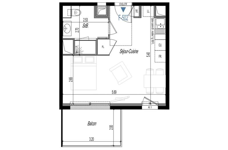 Appartement - 29 m² - 1 pièce
