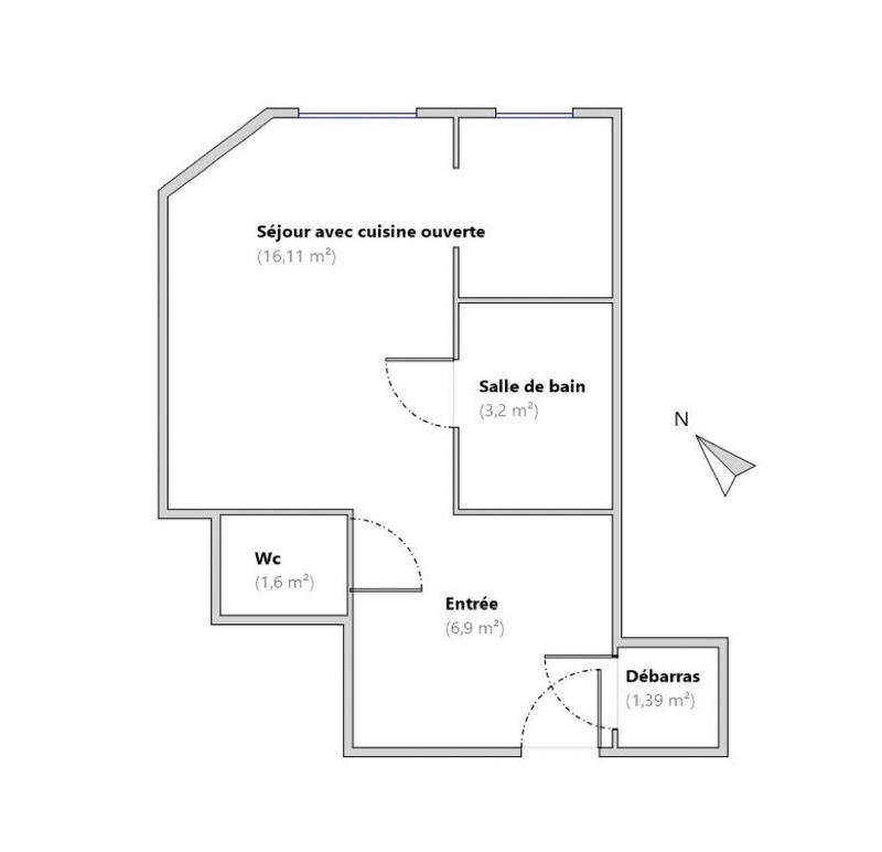 Appartement ancien - 30 m² - 1 pièce