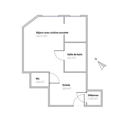 Appartement ancien - 30 m² - 1 pièce