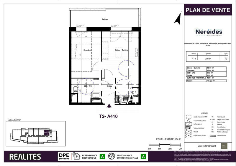 Appartement - 41 m² - 2 pièces