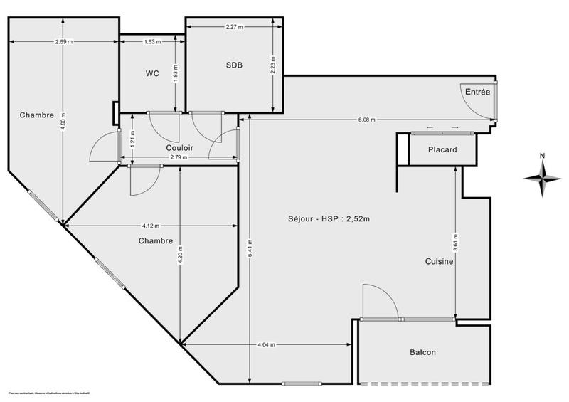 Appartement - 70 m² - 3 pièces