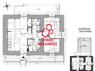Appartement - 65 m² - 3 pièces