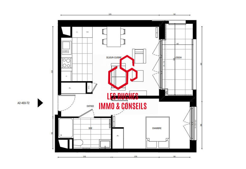 Appartement - 45 m² - 2 pièces