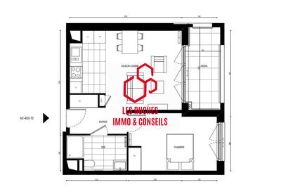 Appartement - 45 m² - 2 pièces