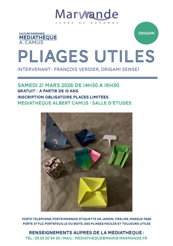 Atelier Origami - Pliages utiles