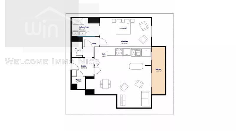 Appartement - 52 m² - 2 pièces