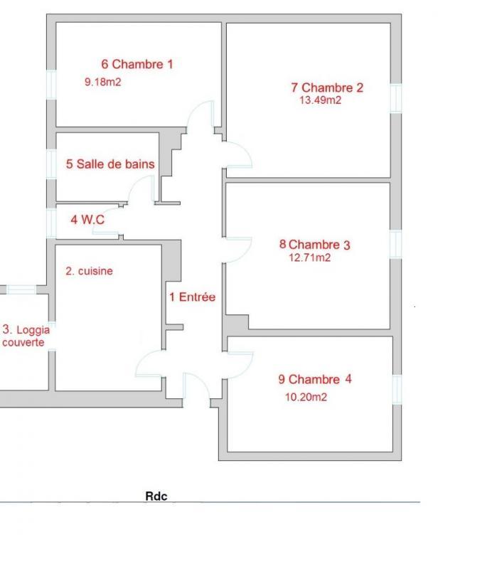 Chambre - 10 m² - 1 pièce