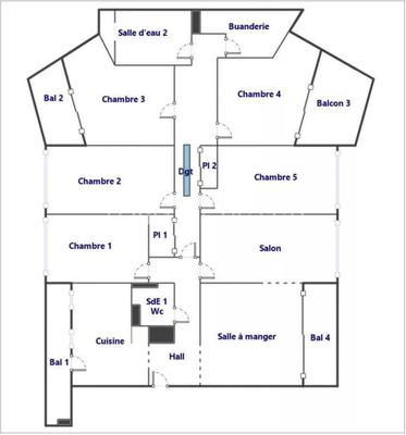 Appartement - 135 m² - 7 pièces