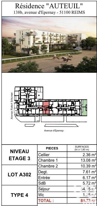 Appartement - 81 m² - 4 pièces