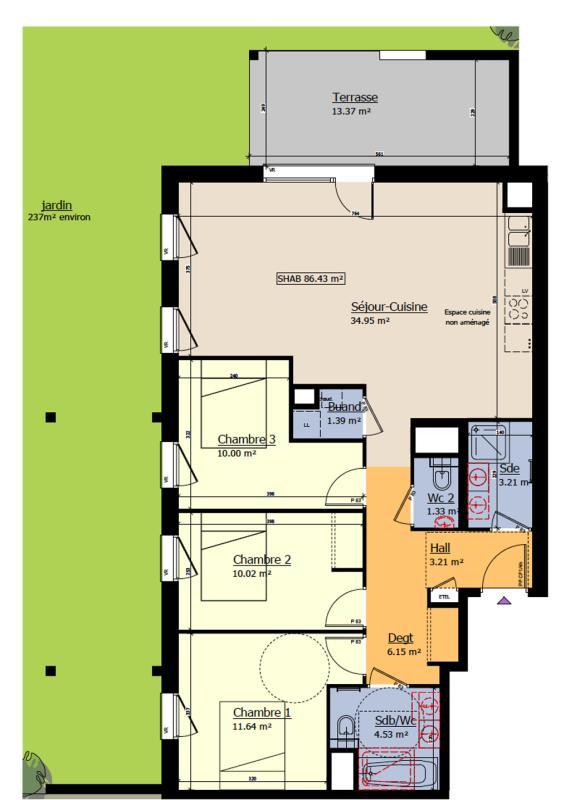 Appartement - 86 m² - 4 pièces