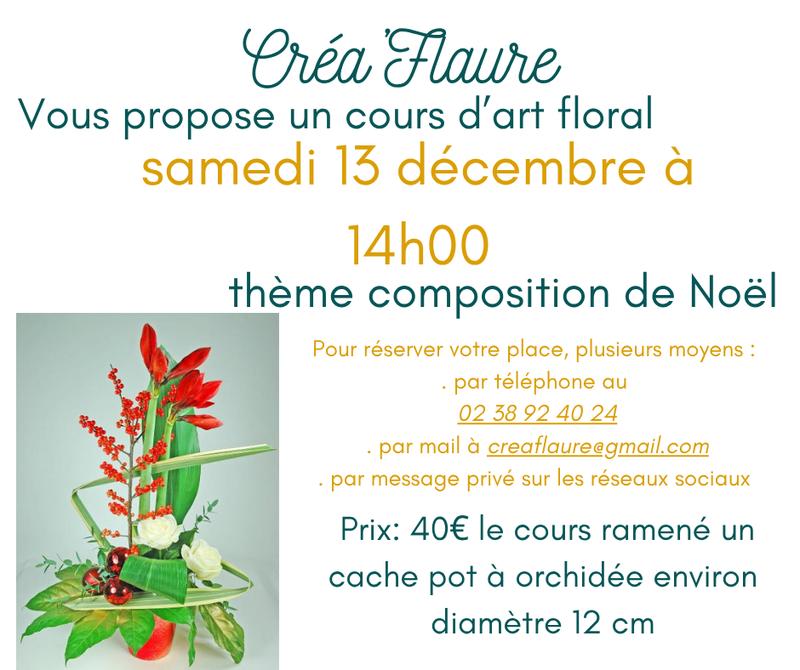 Cours d'art floral &quot;composition de Noël&quot;