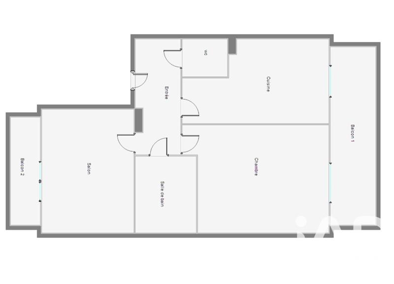 Appartement - 49 m² - 2 pièces