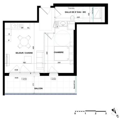 Appartement - 40 m² - 2 pièces