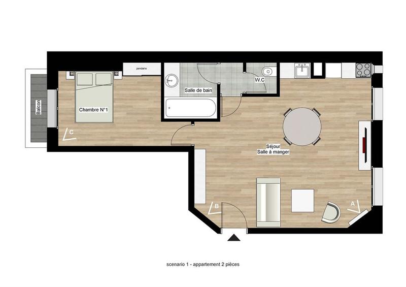 Appartement - 50 m² - 3 pièces