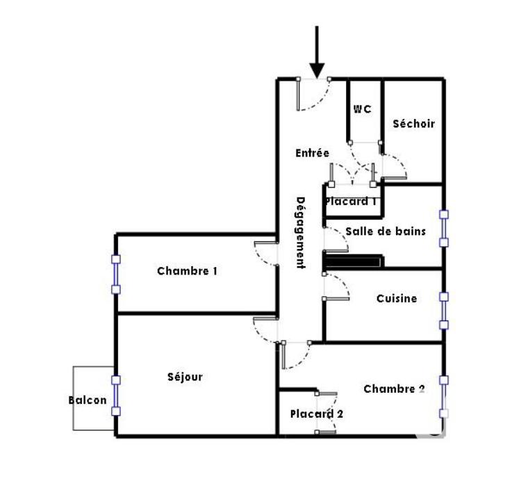 Appartement - 54 m² - 3 pièces