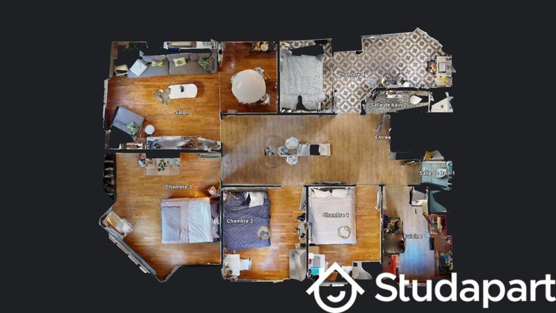 Chambre - 13 m² - 1 pièce