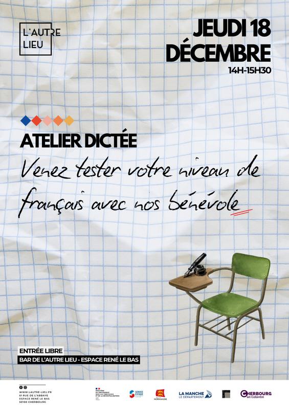 Atelier Dictée - Initiative bénévoles | Bar de l’Autre Lieu