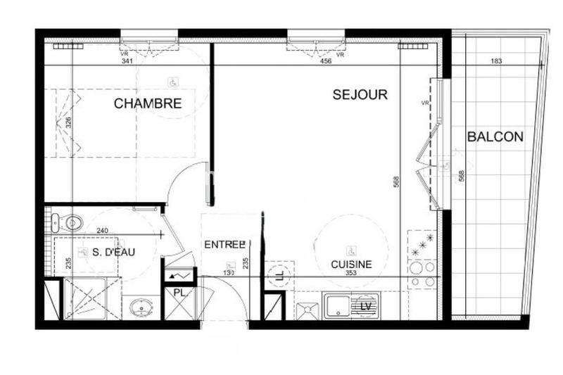 Appartement - 44 m² - 2 pièces