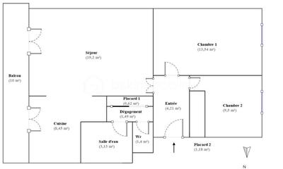 Appartement - 62 m² - 3 pièces