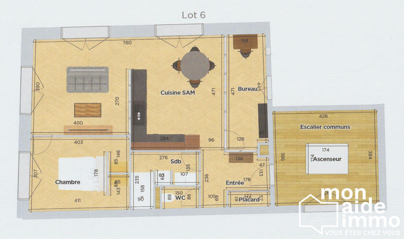 Appartement - 65 m² - 3 pièces