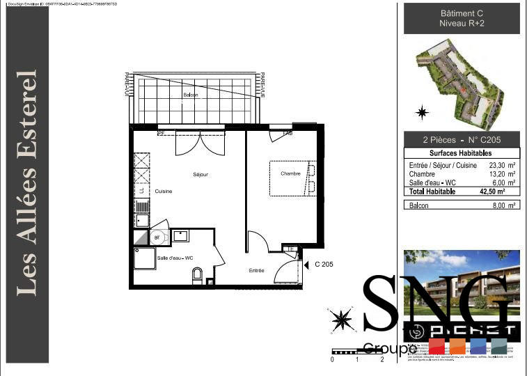 Appartement - 43 m² - 2 pièces