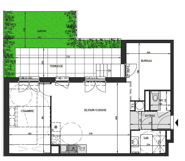 Appartement - 59 m² - 3 pièces