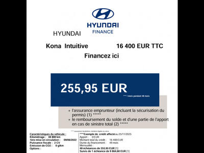 Hyundai Kona Electrique 39 kWh - 136 ch Intuitive