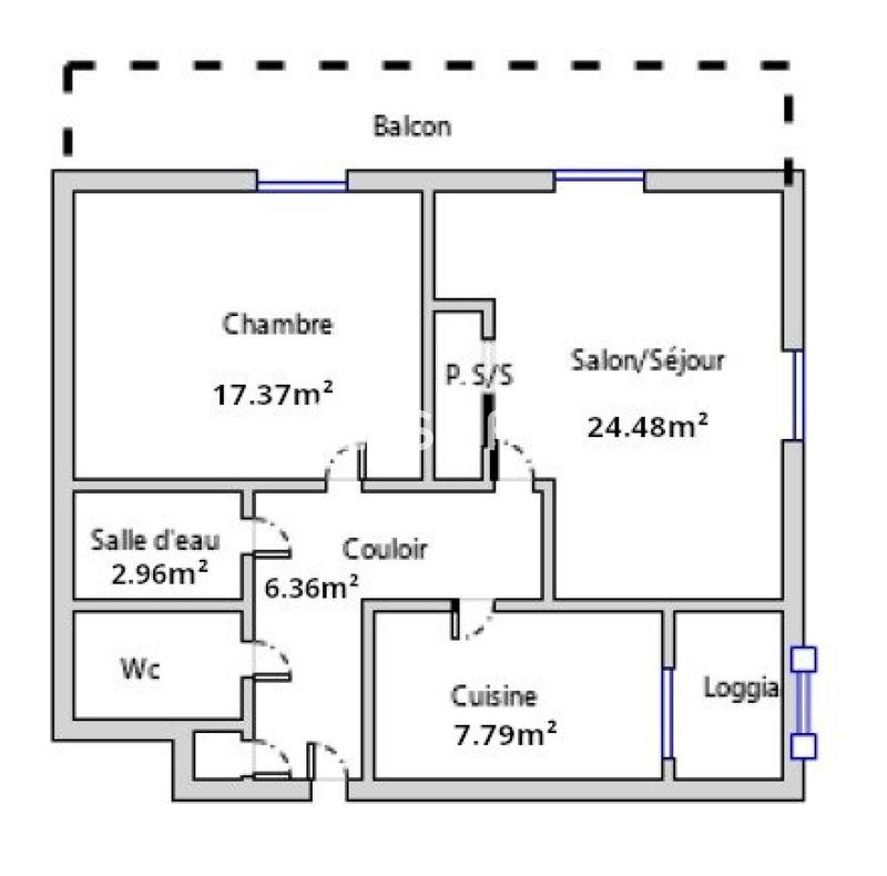 Appartement - 62 m² - 3 pièces