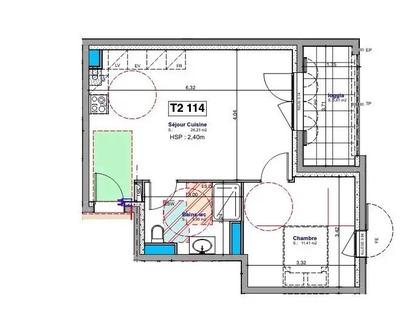 Appartement - 43 m² - 2 pièces