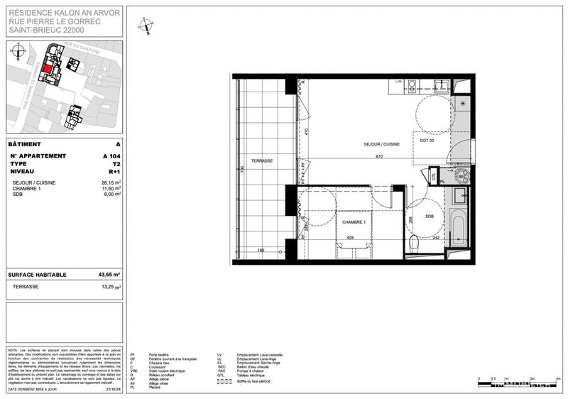 Appartement - 44 m² - 2 pièces