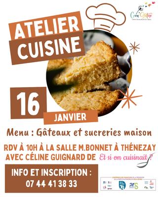 Atelier cuisine - réalisation de gâteaux et de sucreries maison