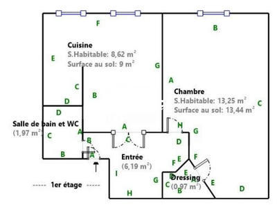 Appartement - 31 m² - 2 pièces
