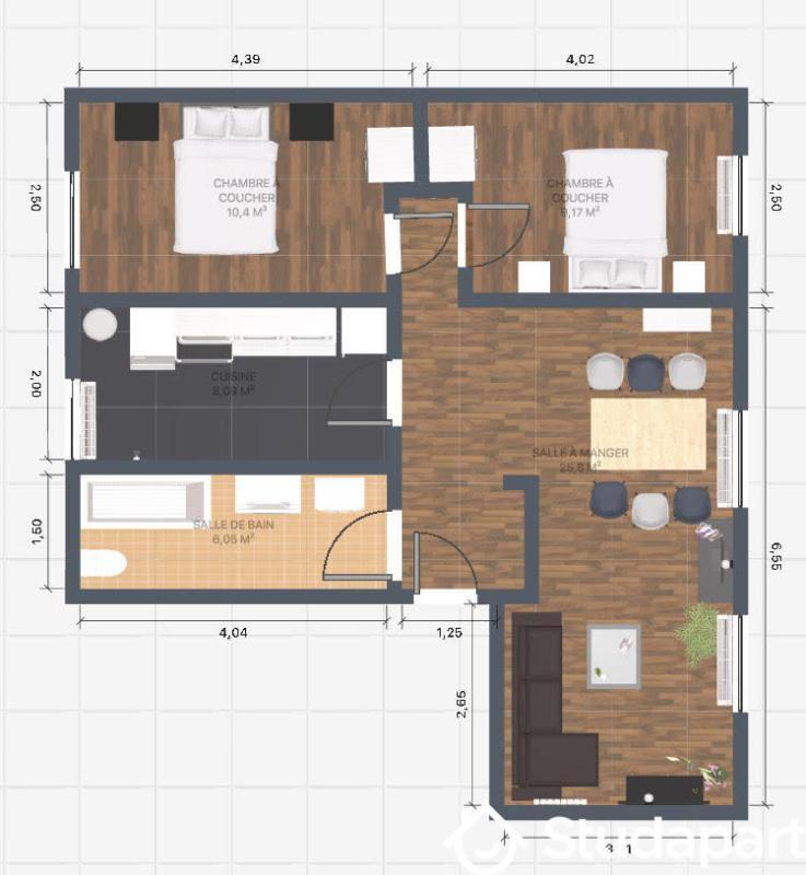 Chambre - 10 m² - 1 pièce