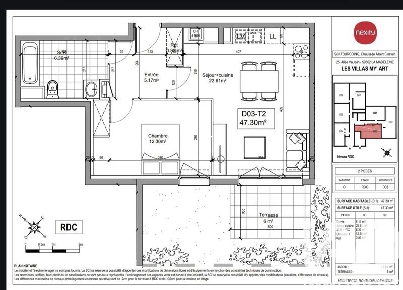 Appartement - 47 m² - 2 pièces