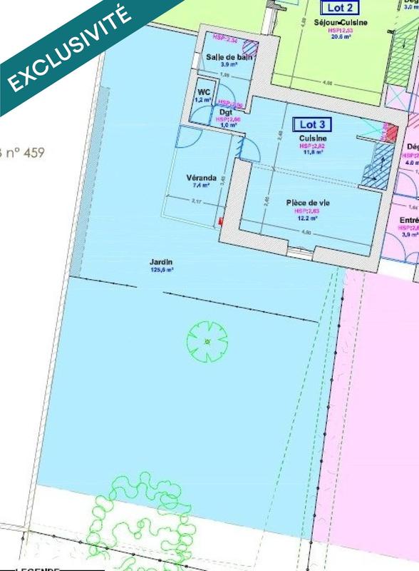 Appartement - 60 m² - 3 pièces