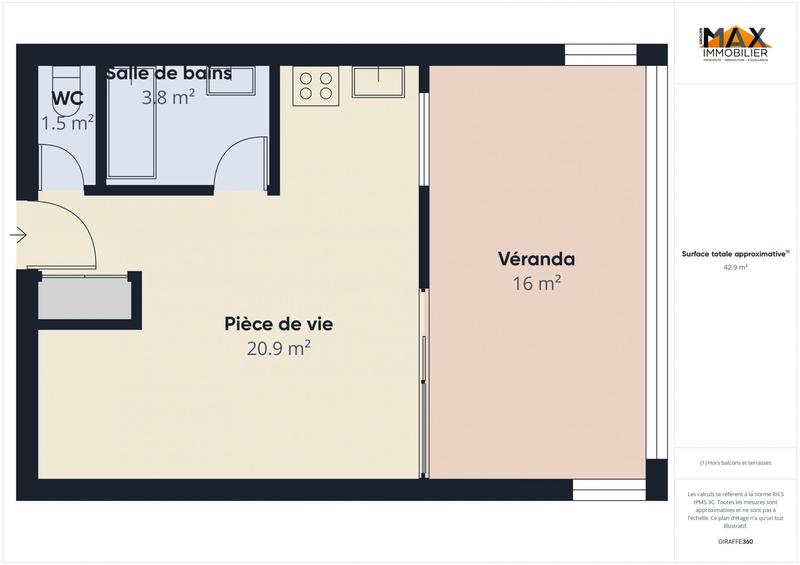 Appartement - 27 m² - 1 pièce