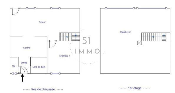 Maison - 70 m² - 3 pièces