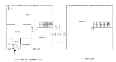 Maison - 70 m² - 3 pièces