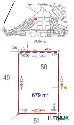 Terrain - 679 m²