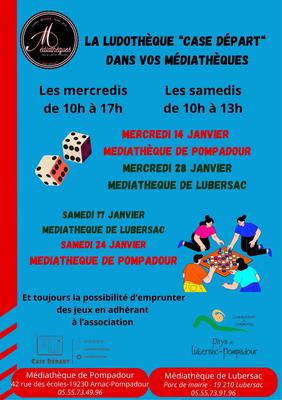 Atelier jeux de société à la médiathèque de Lubersac