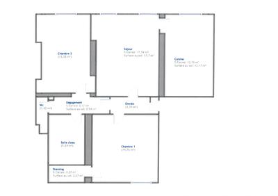 Appartement - 74 m² - 3 pièces