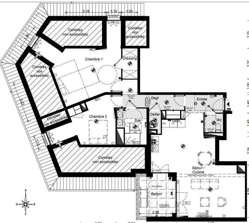 Appartement - 100 m² - 3 pièces