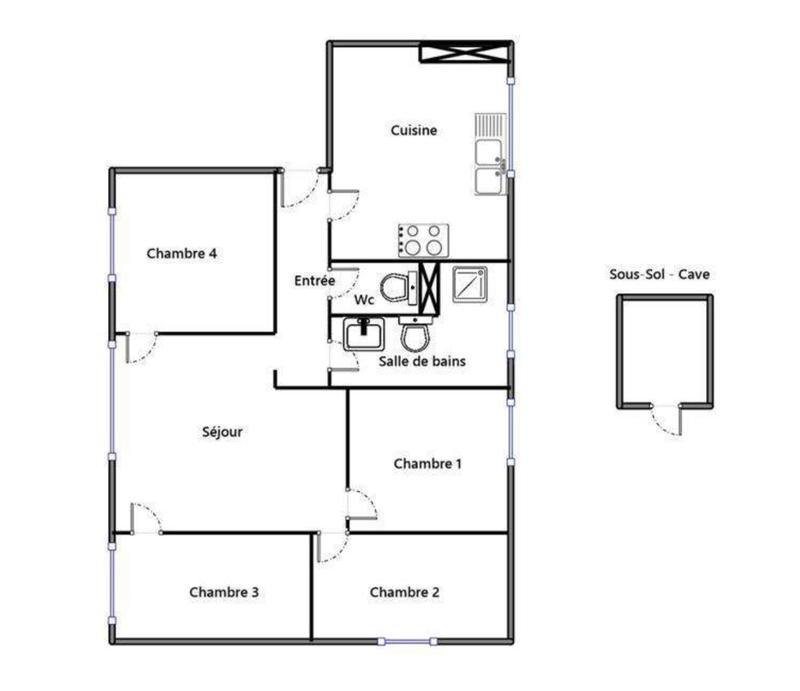 Appartement - 82 m² - 5 pièces
