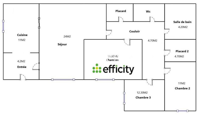 Appartement - 90 m² - 4 pièces