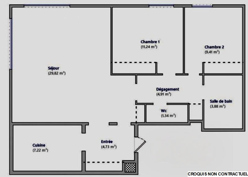 Appartement - 73 m² - 3 pièces