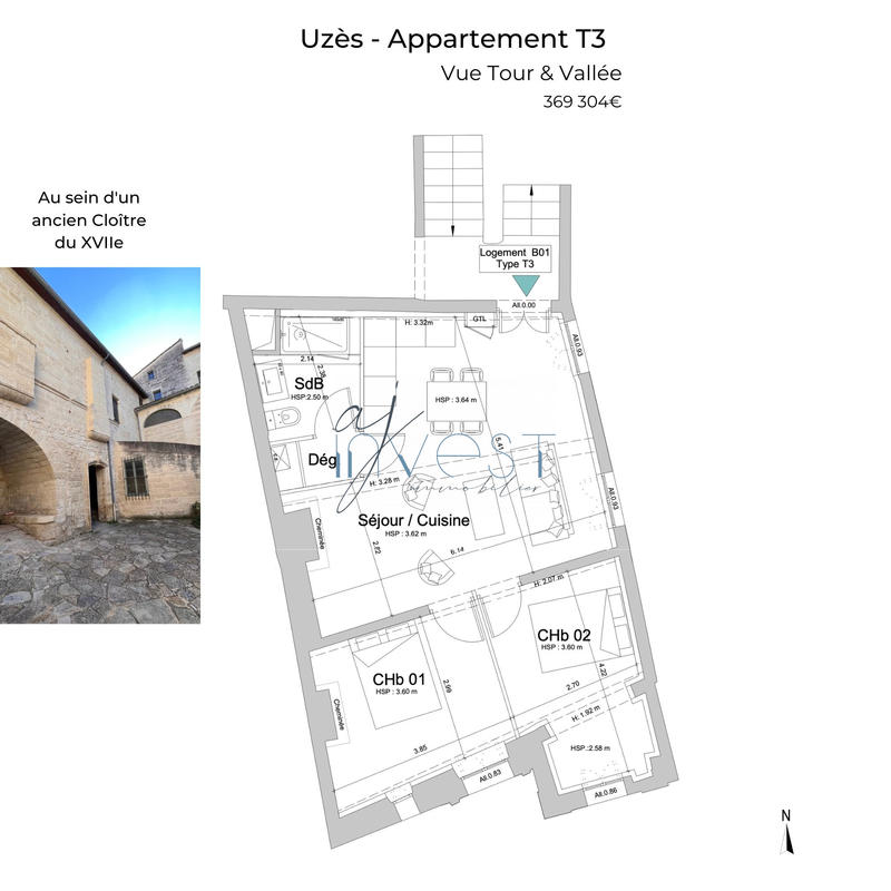 Appartement - 55 m² - 3 pièces