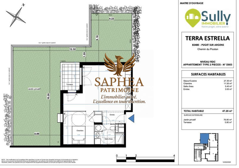 Appartement - 47 m² - 2 pièces